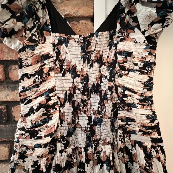 Abercrombie & Fitch Drama Puff Sleeve Ruched Mini Dress XL - Picture 6 of 9